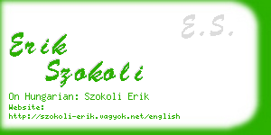 erik szokoli business card